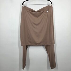 Snoga Athletic SZ 3X Ankle Basic Tan Beige Skirted Legging Pull On Modest
